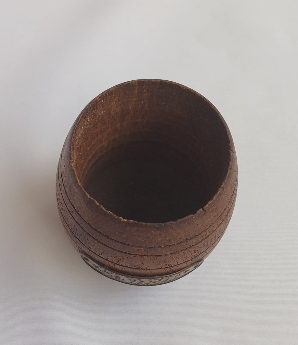 Miniature Barrel made from the teak of HMS Valiant