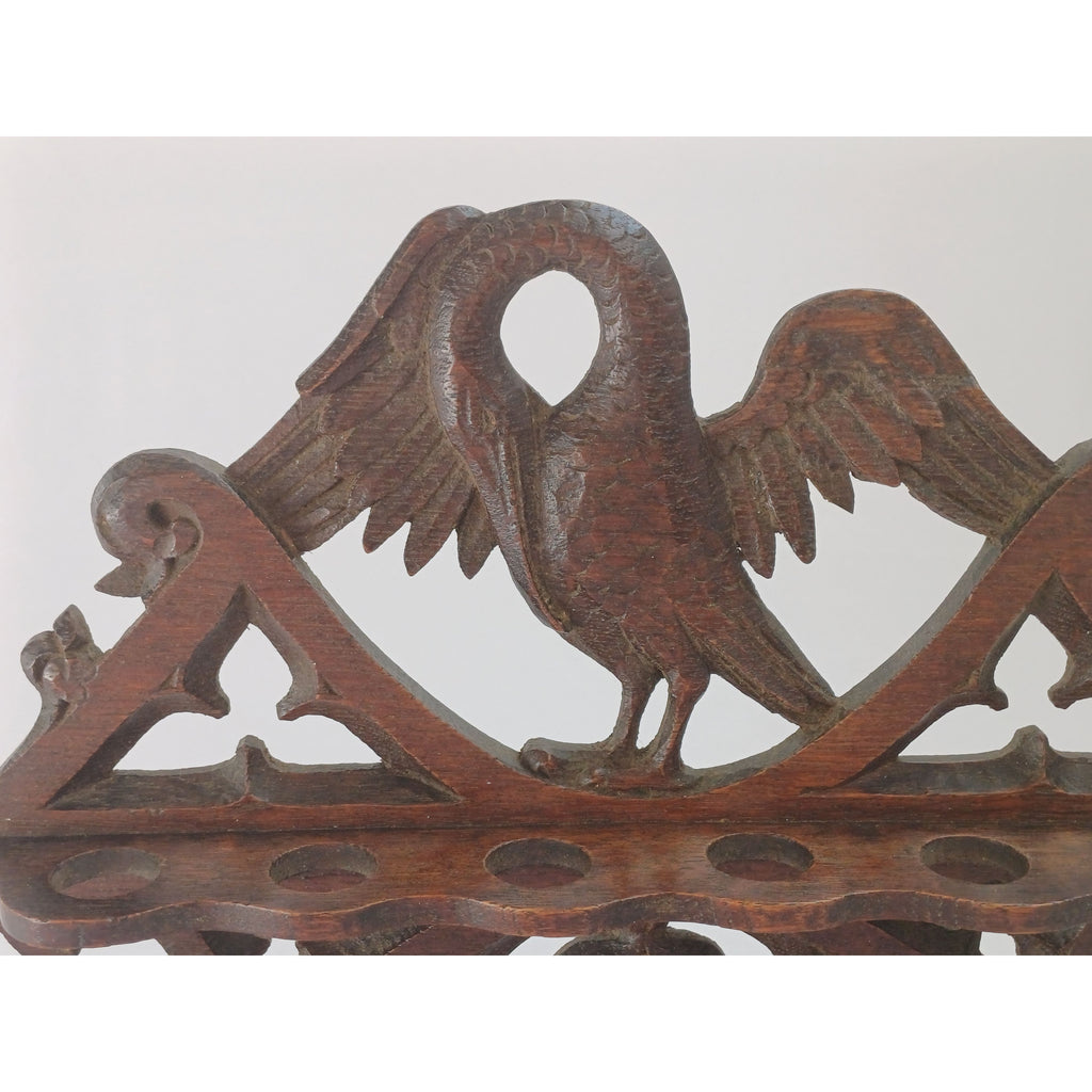 Black Forest Carved Pipe Rack c1880