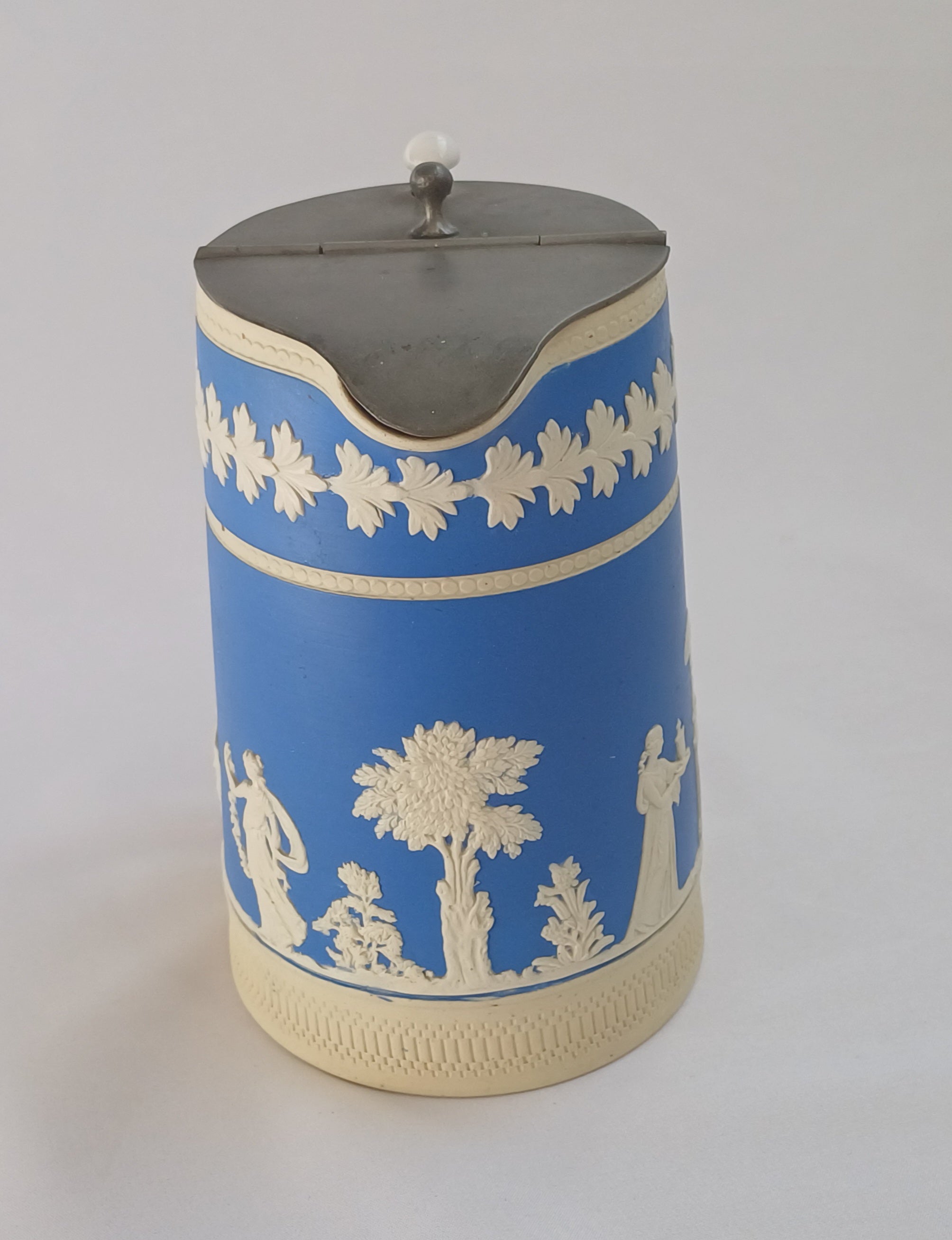 Copeland Late Spode Jasperware Jug with Pewter Lid
