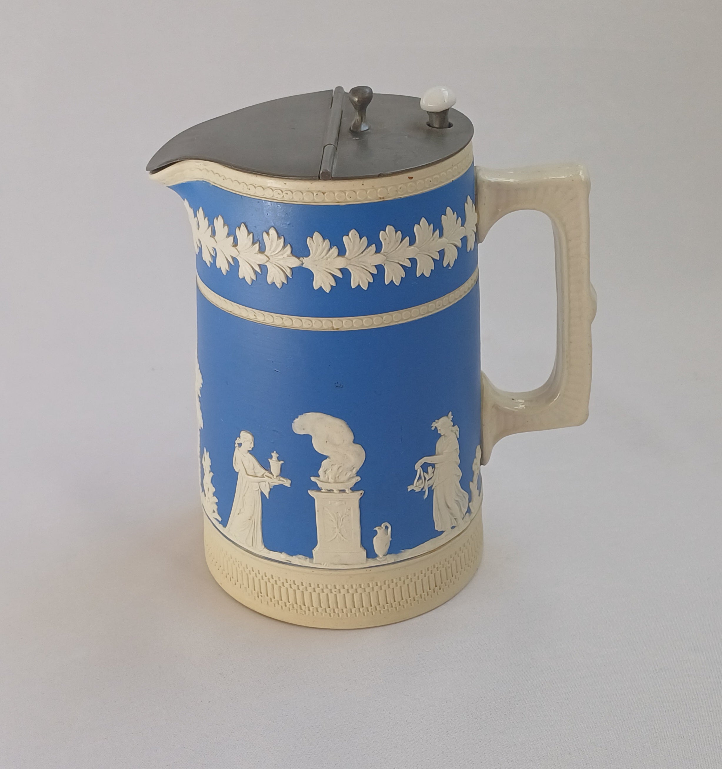 Copeland Latespode Jasperware neoclassical jug on a white background