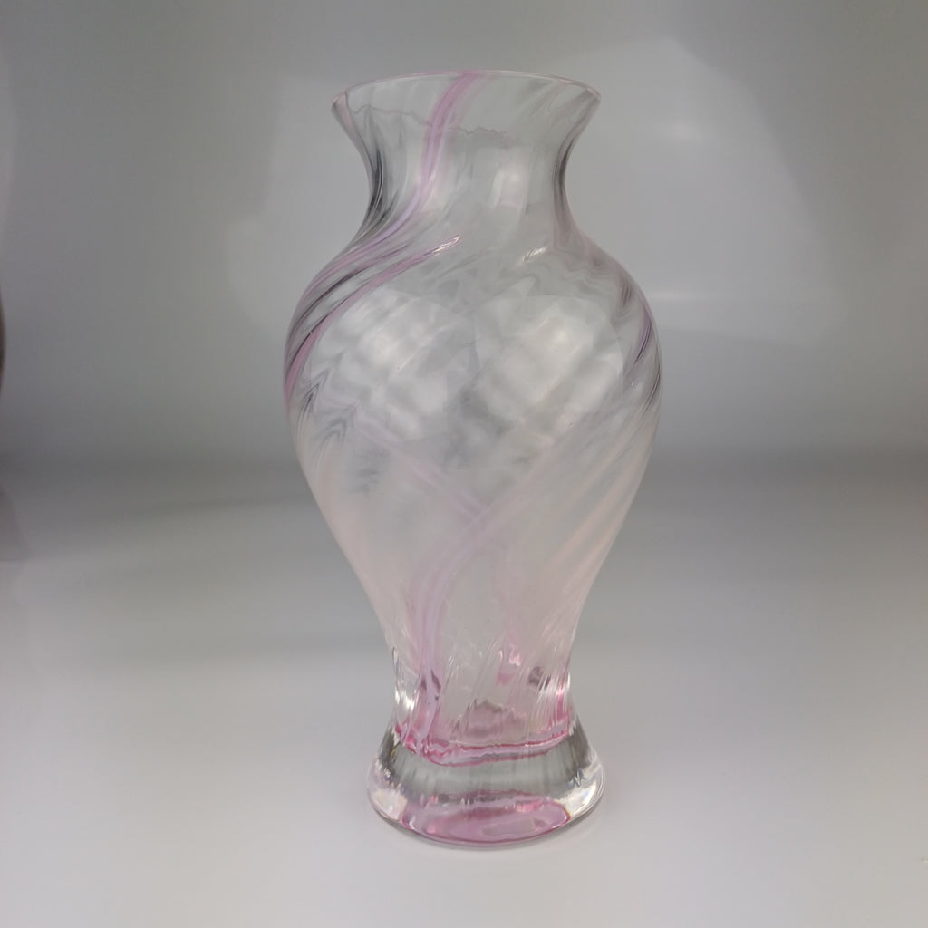 Caithness Pink Swirl Glass Vase