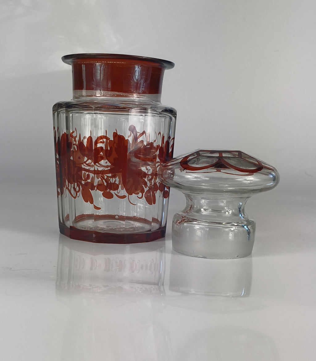 Late Victorian Bohemian Ruby Glass Jar