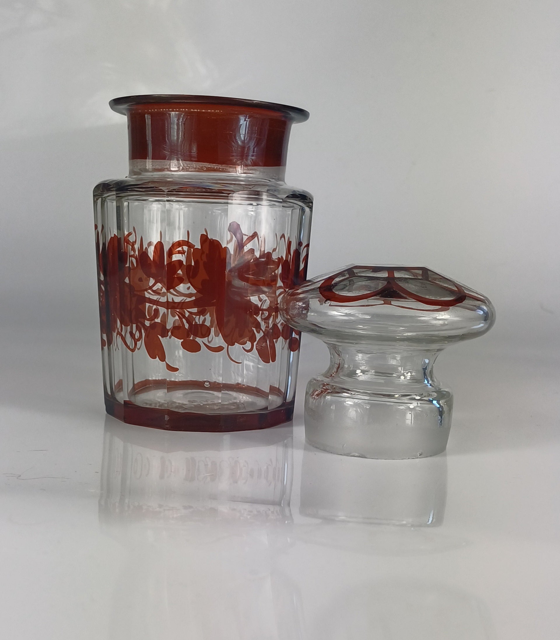 Late Victorian Bohemian Ruby Glass Jar