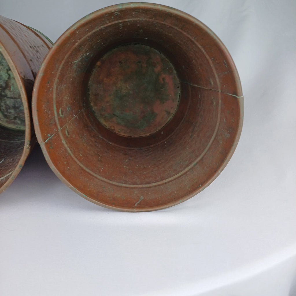Early 20th Century Arts & Crafts Pair of Copper Planters