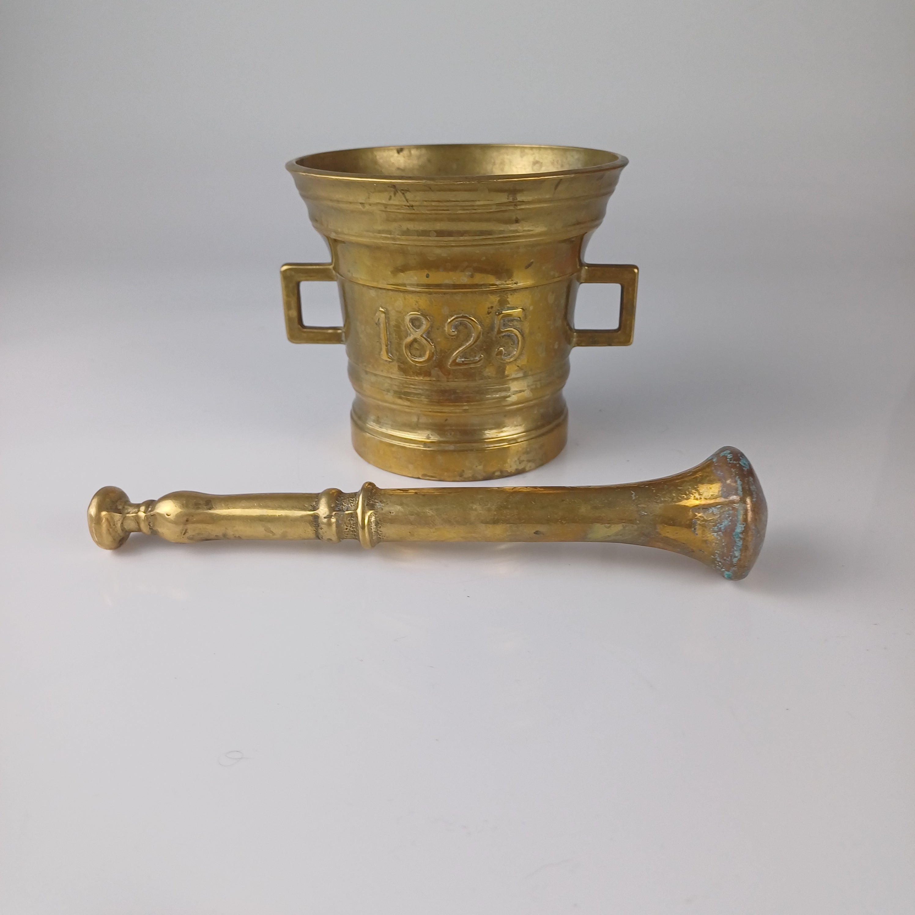 1825 Brass Apothecary Pestle and Mortar