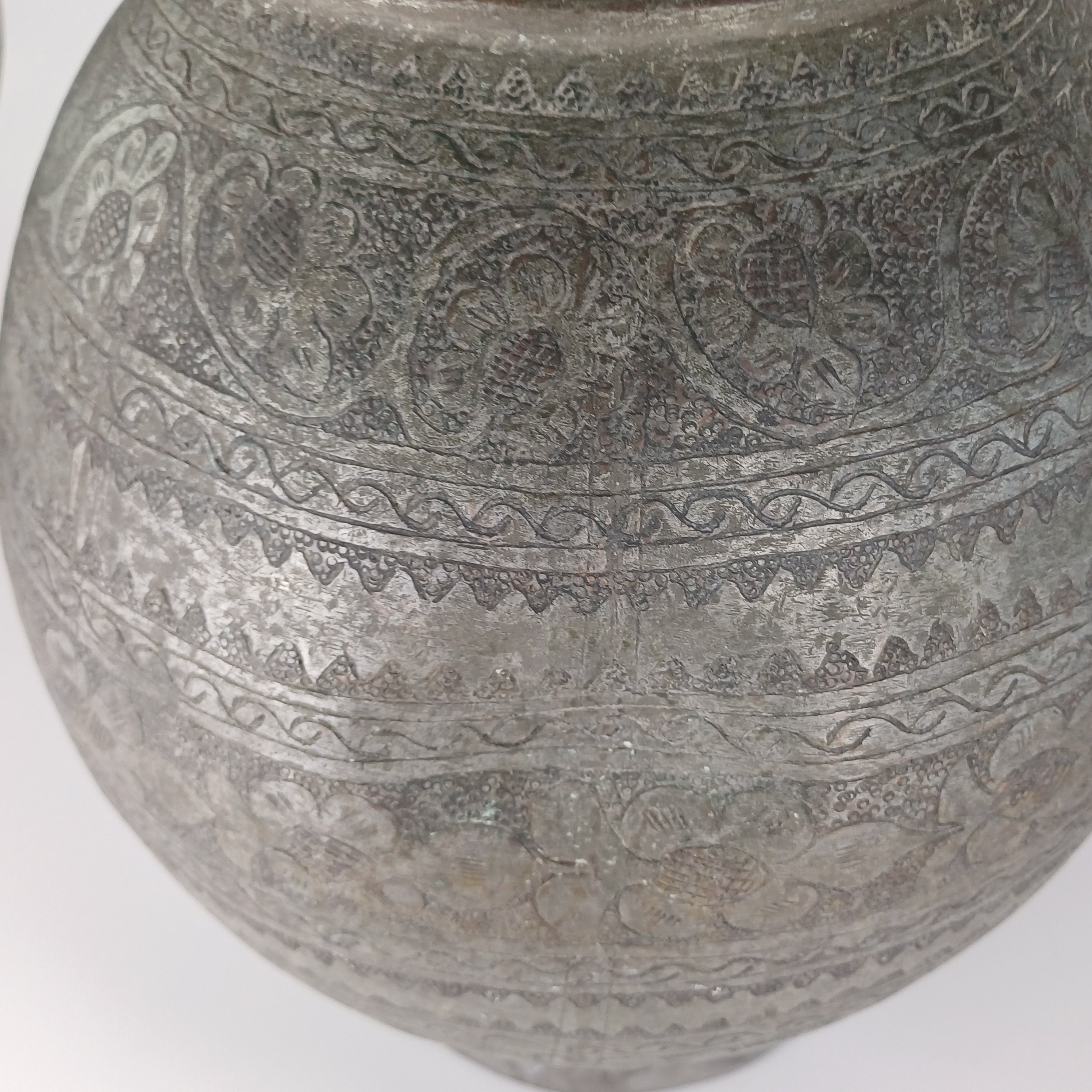 19th Century Qajar Persian Tinned Copper Ewer
