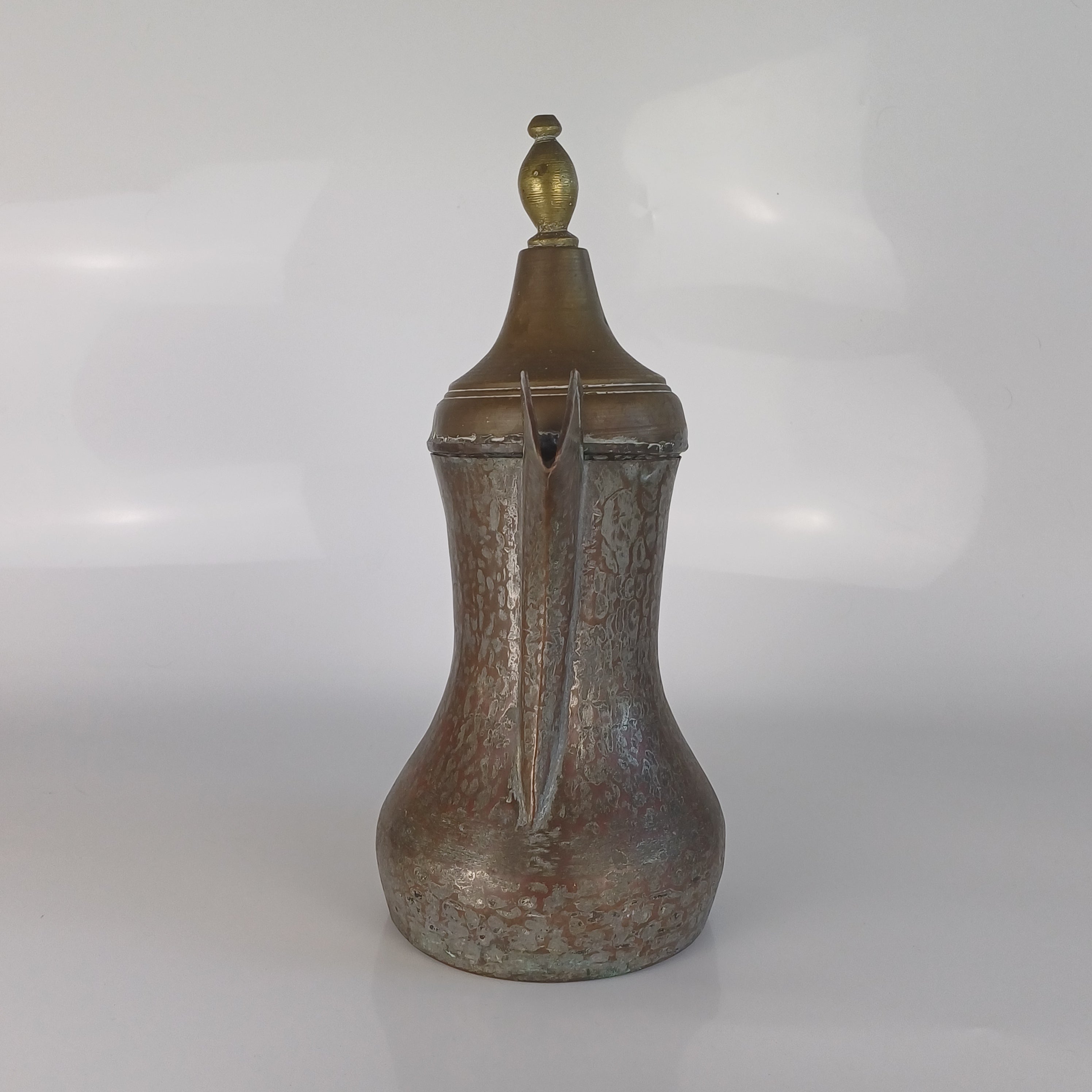 Large Middle Eastern Copper and Brass Dallah Pot