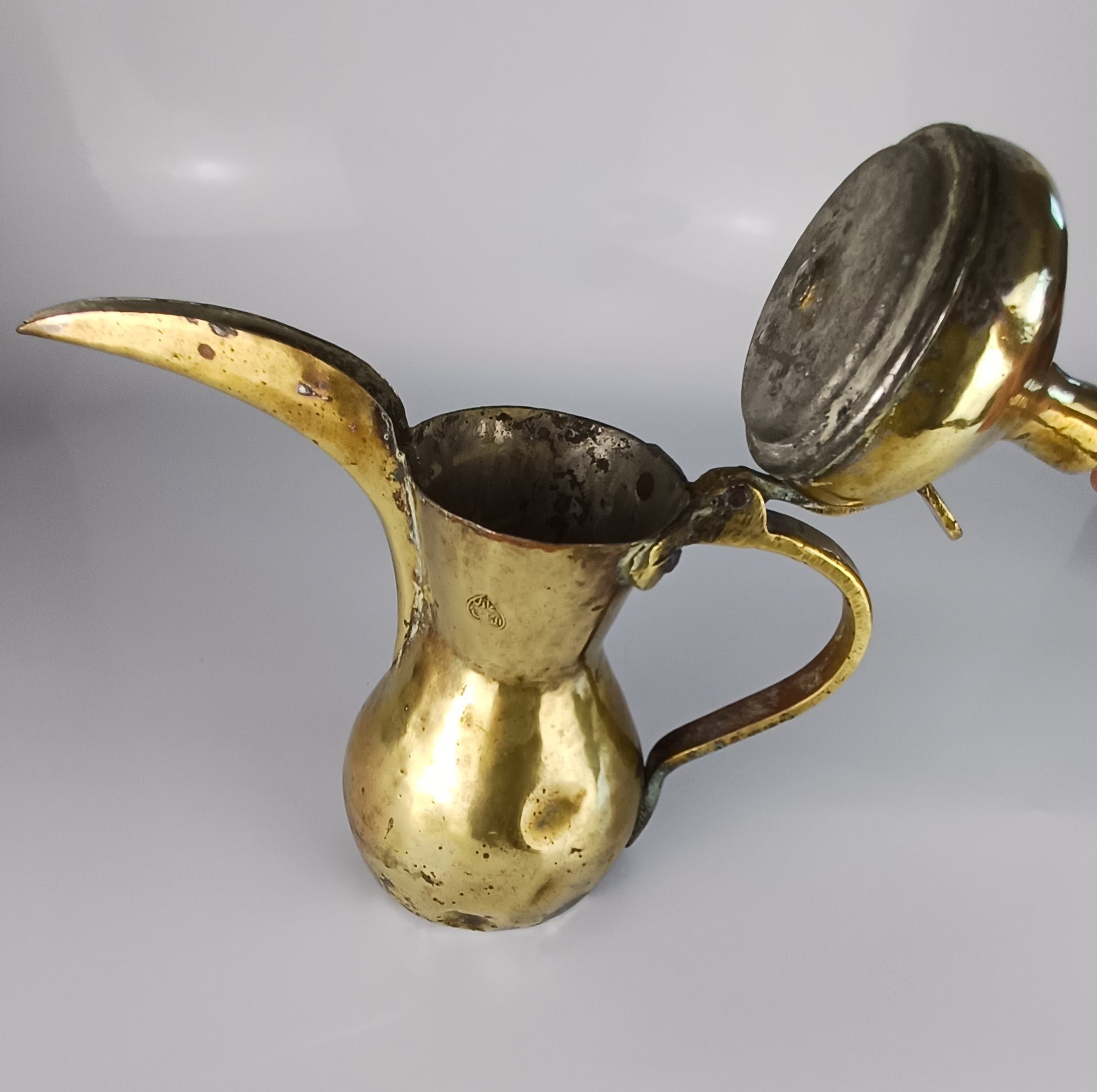 Middle Eastern Adel Al-Kashef Brass Dallah Coffee Pot - Early 20th century