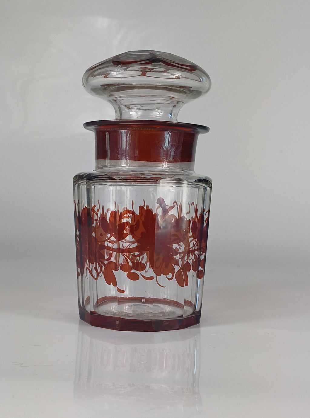 Late Victorian Bohemian Ruby Glass Jar