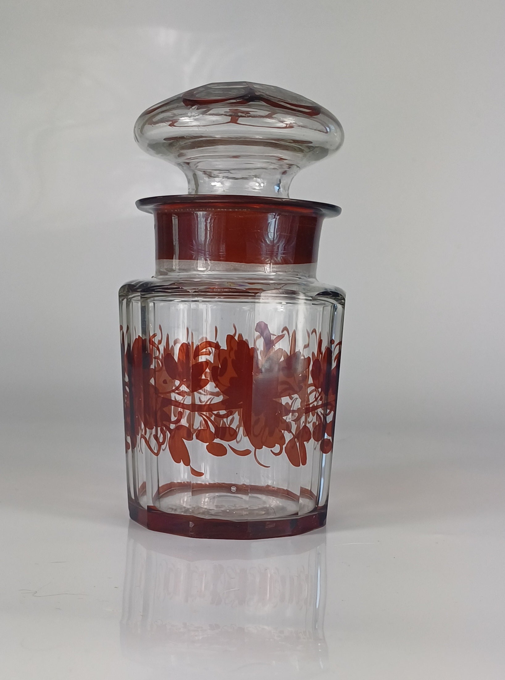 Late Victorian Bohemian Ruby Glass Jar