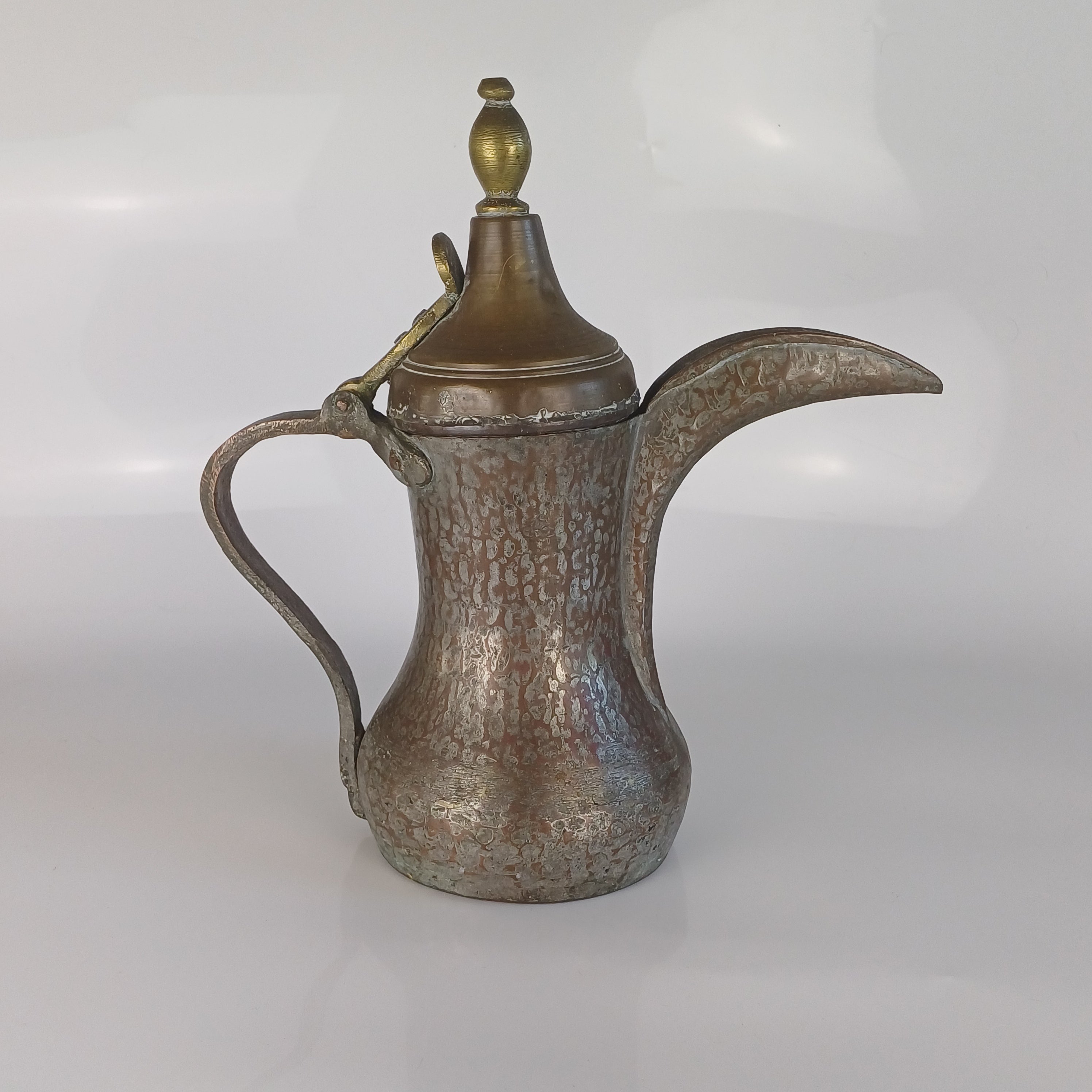 Large Middle Eastern Copper and Brass Dallah Pot