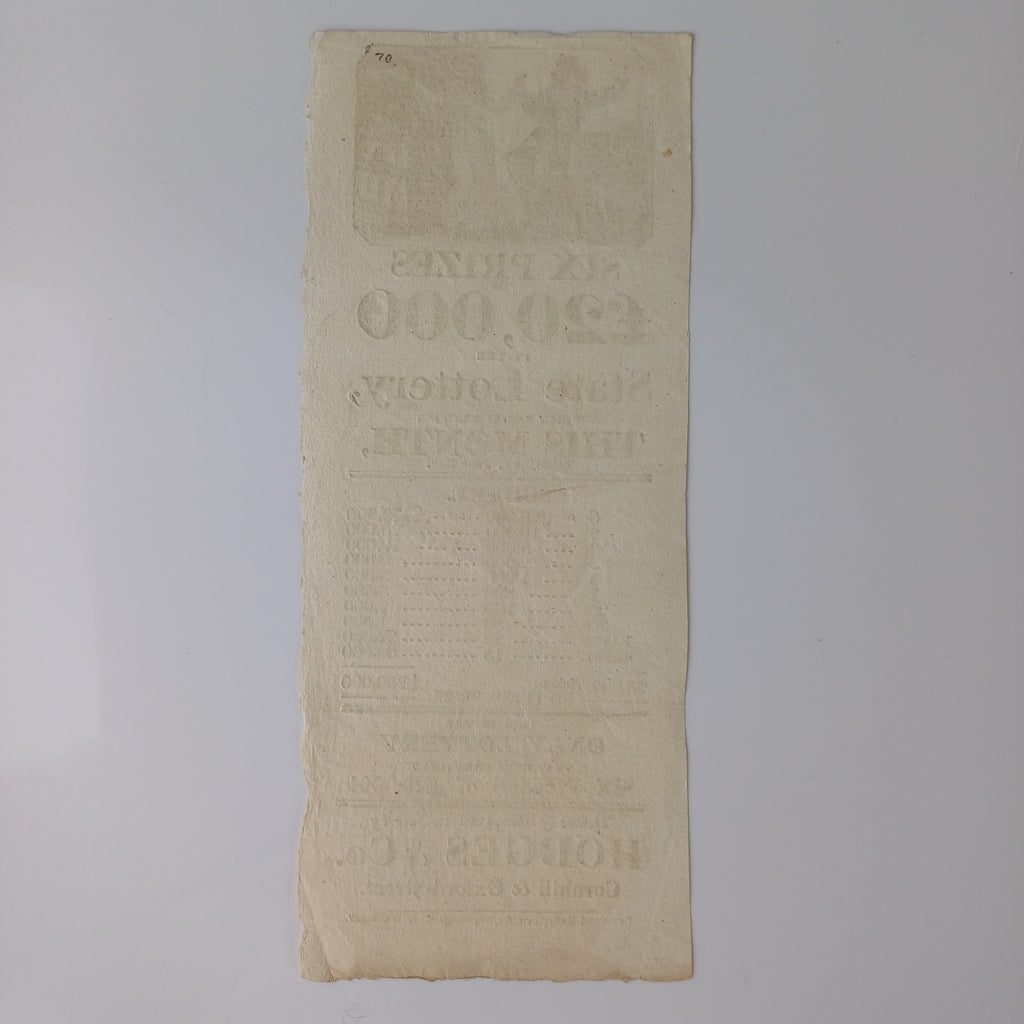 1815 Lottery Broadside Advertisment
