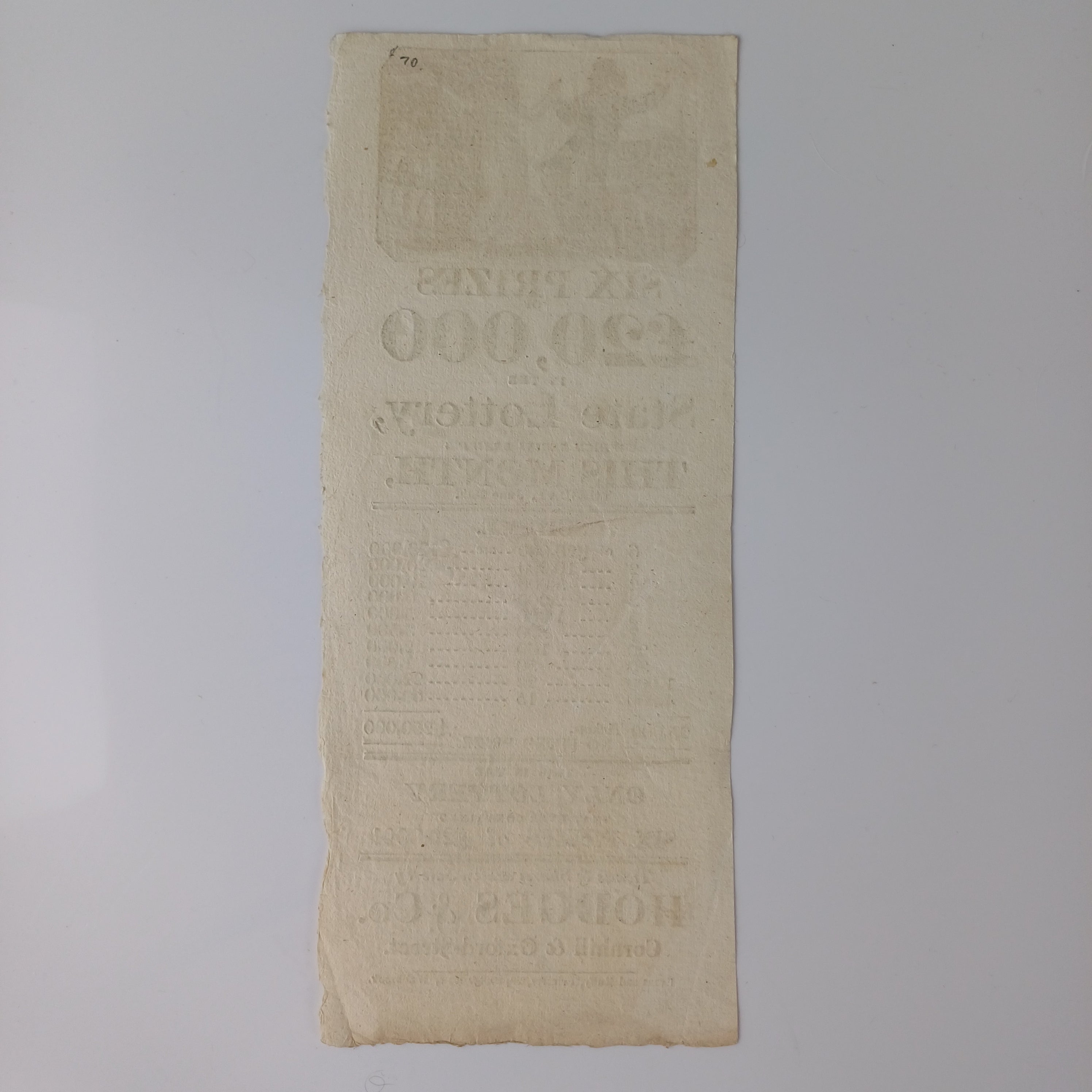 1815 Lottery Broadside Advertisment
