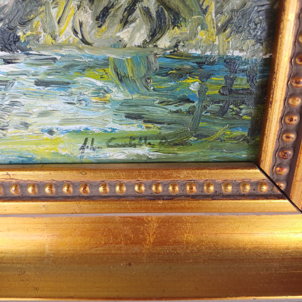 Oil painting on board Signed by John Constable Reeve