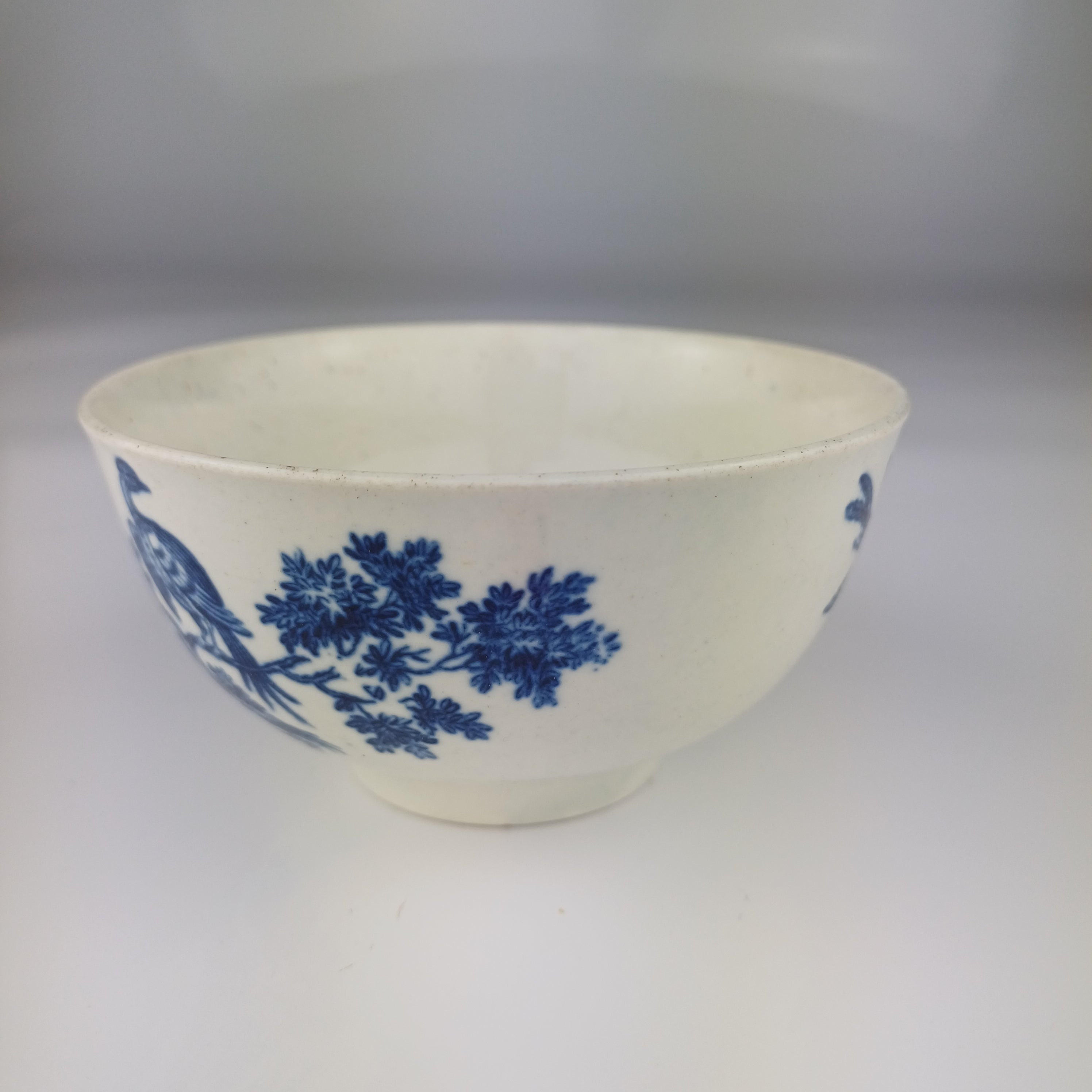 First Period Worcester 1770 "Perching Birds" Bowl