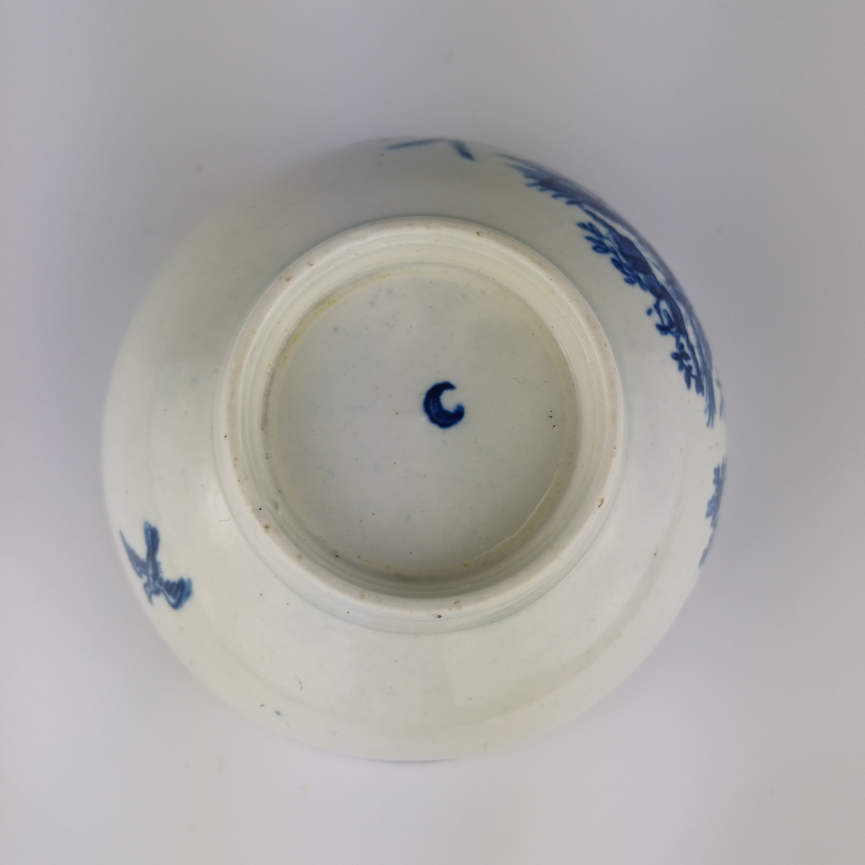 First Period Worcester 1770 "Perching Birds" Bowl