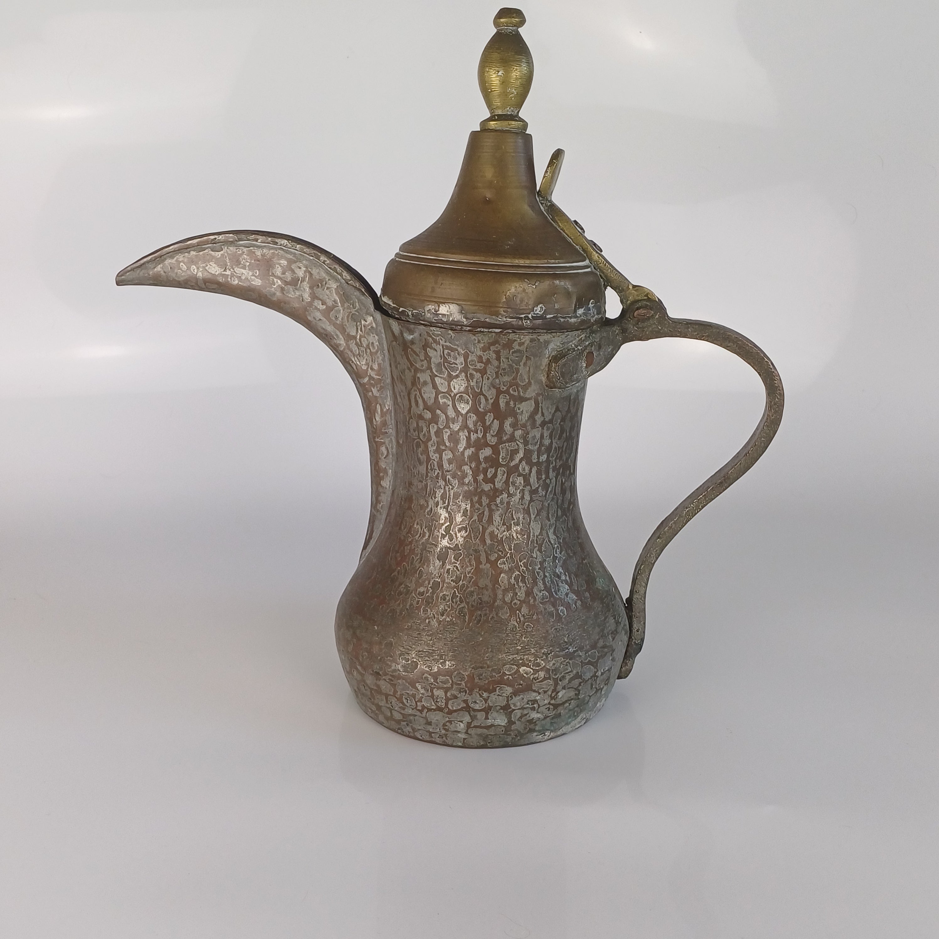 Large Middle Eastern Copper and Brass Dallah Pot
