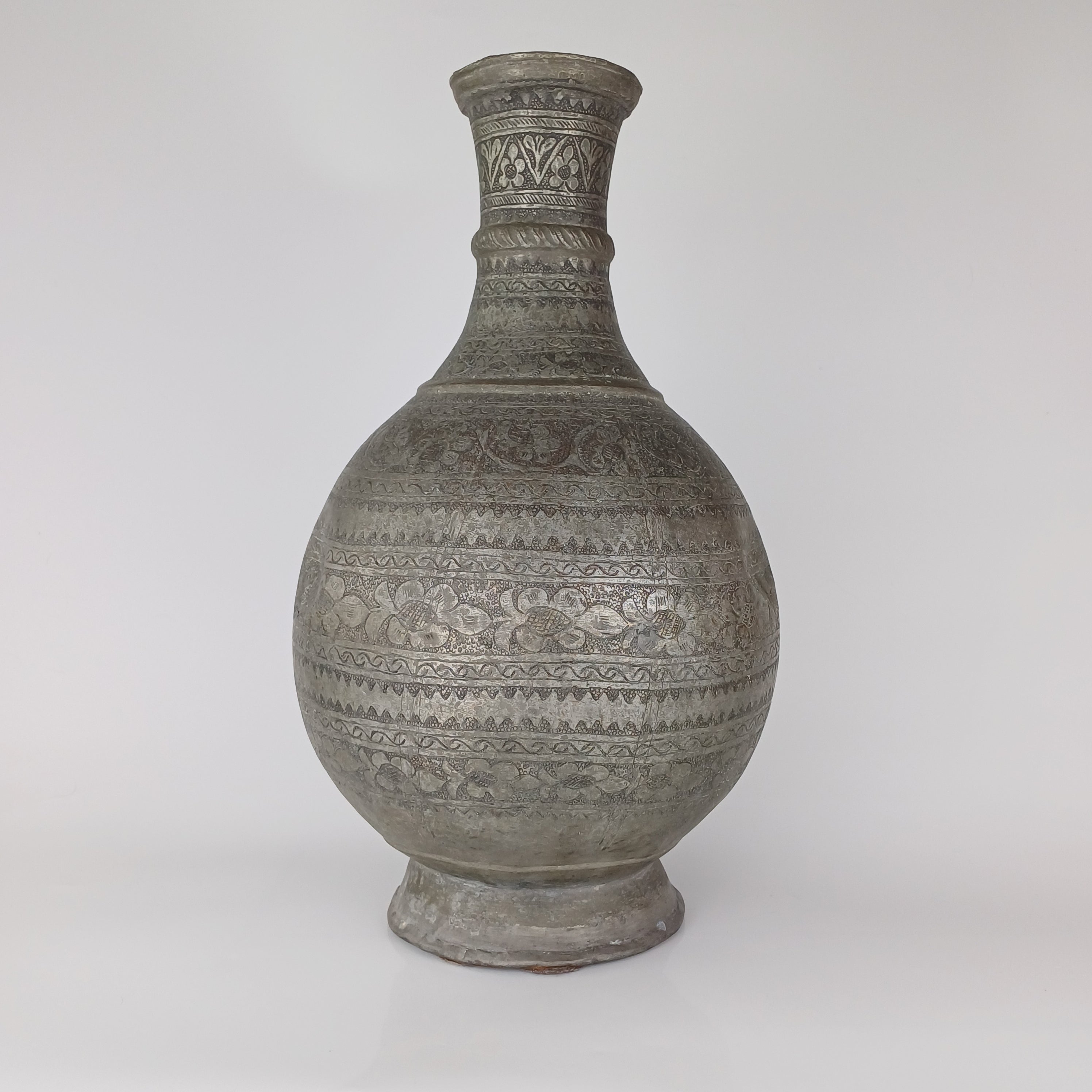 19th Century Qajar Persian Tinned Copper Ewer