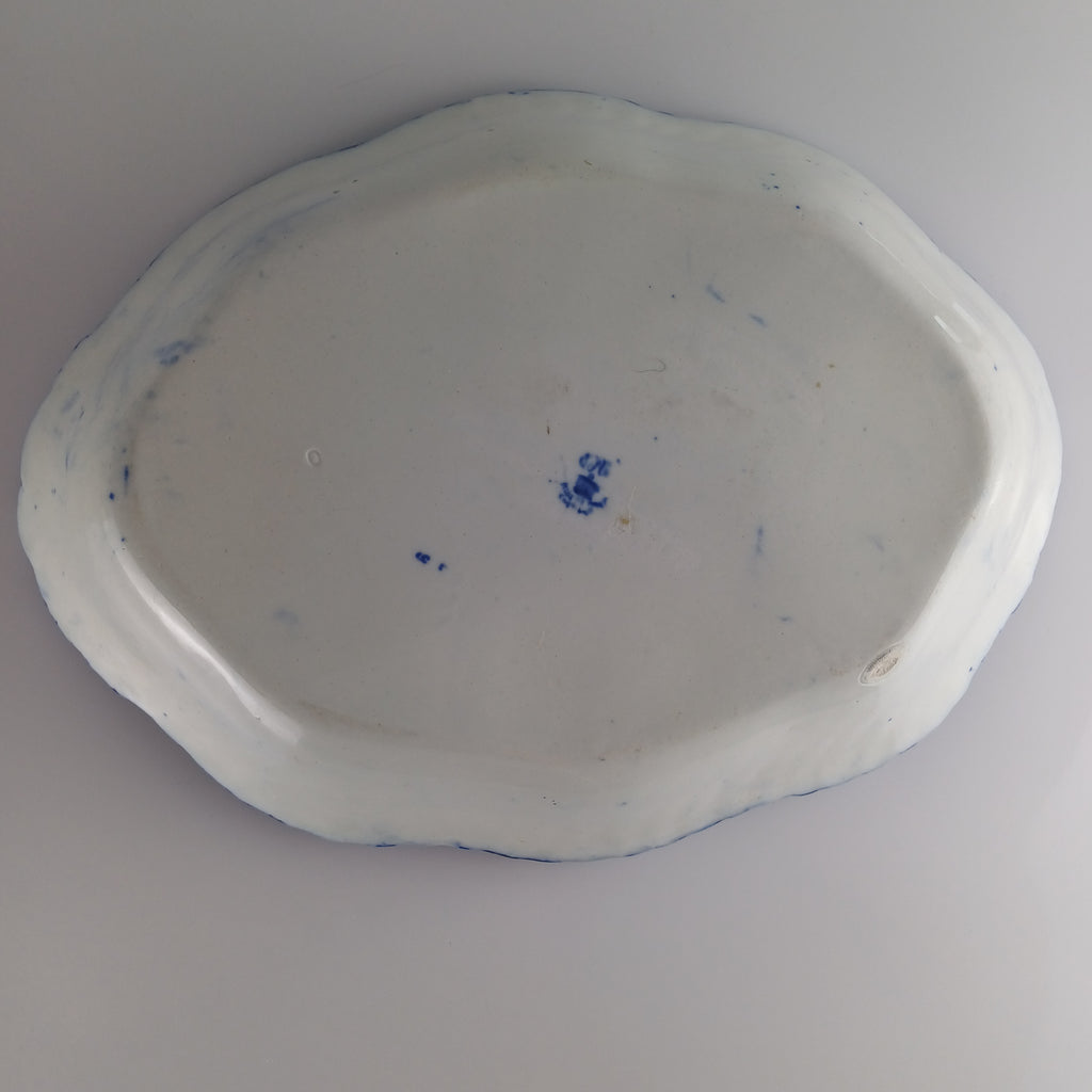 Large Flow Blue “Portrait” Platter – Empire Co 1912