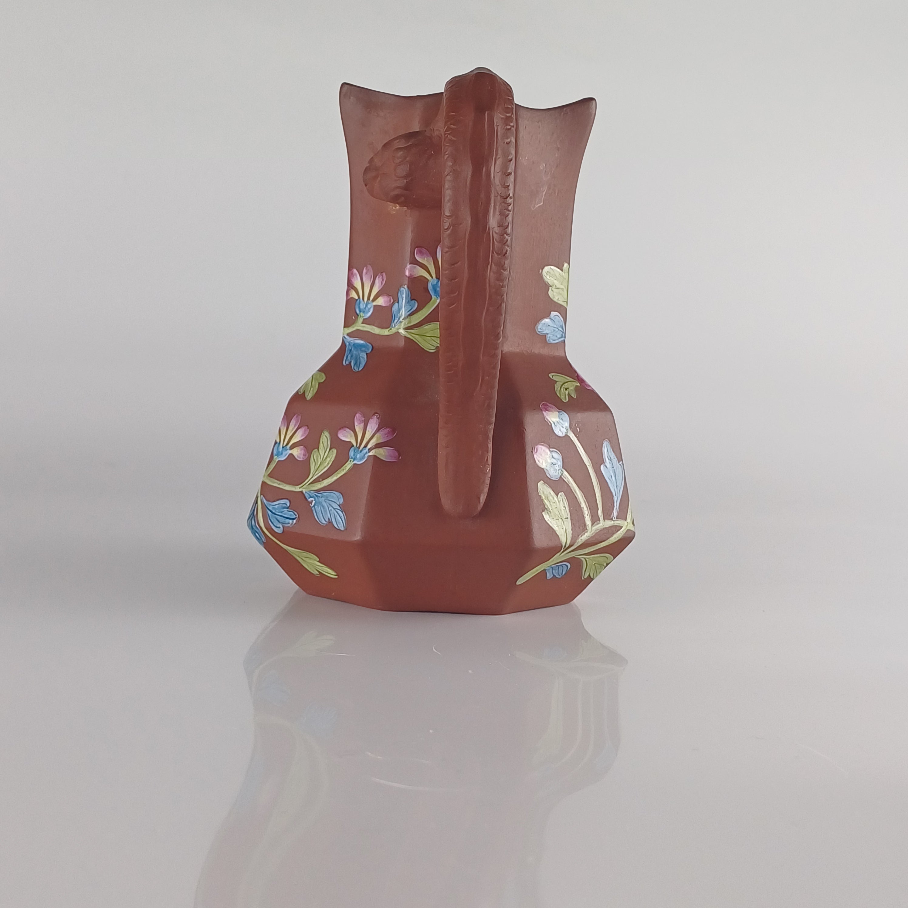 Spode Rosso Antico Terracotta Early C19th Hand Painted Hydra Jug