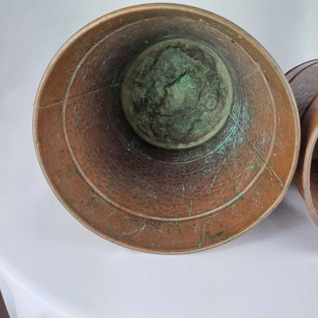 Early 20th Century Arts & Crafts Pair of Copper Planters