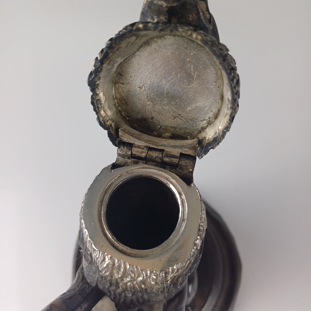 19th Century Crowned Lion and Shield Inkwell