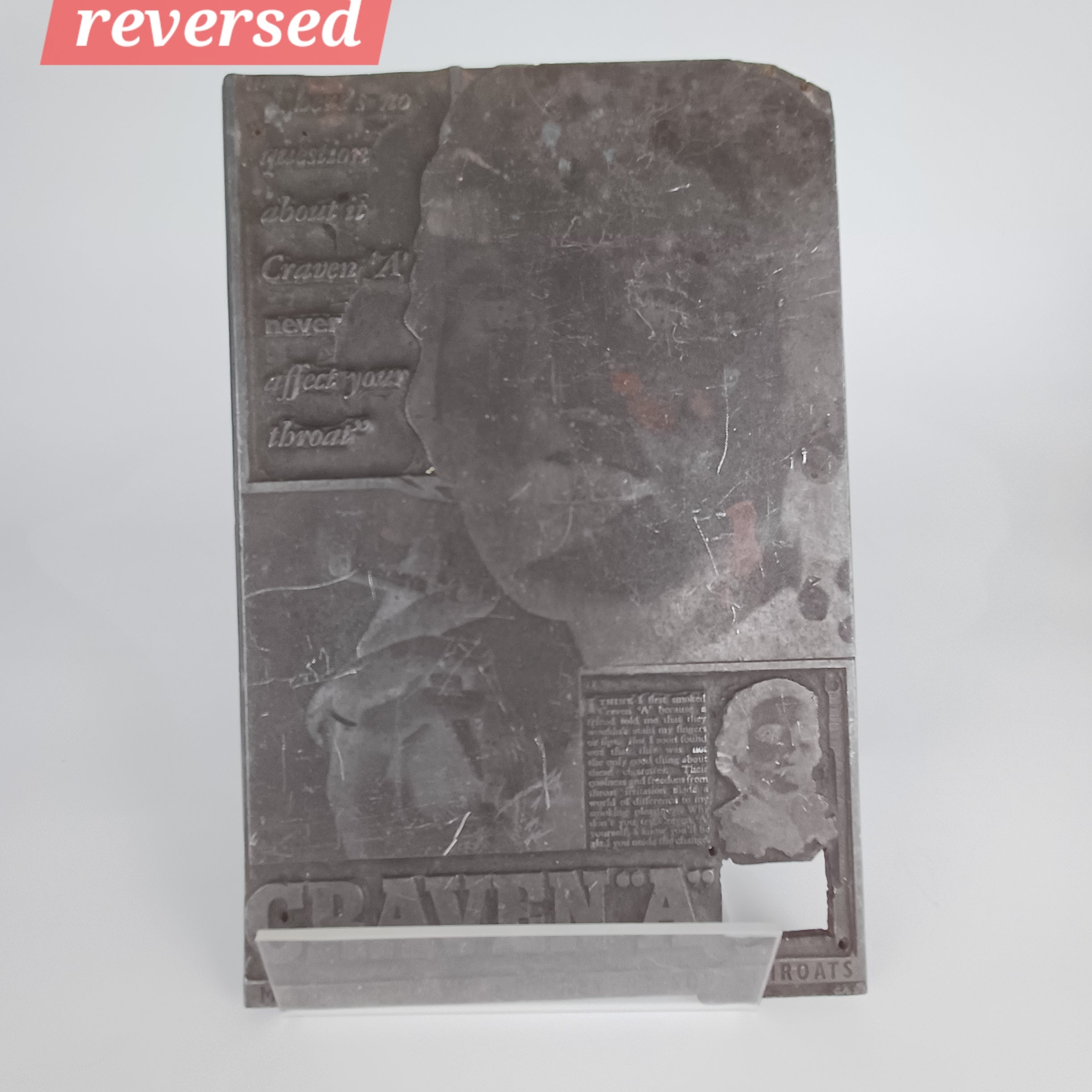 Sunday Pictorial "Craven A" Cigarettes Printing Plate