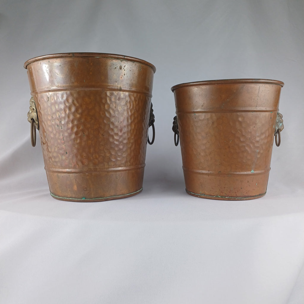 Early 20th Century Arts & Crafts Pair of Copper Planters