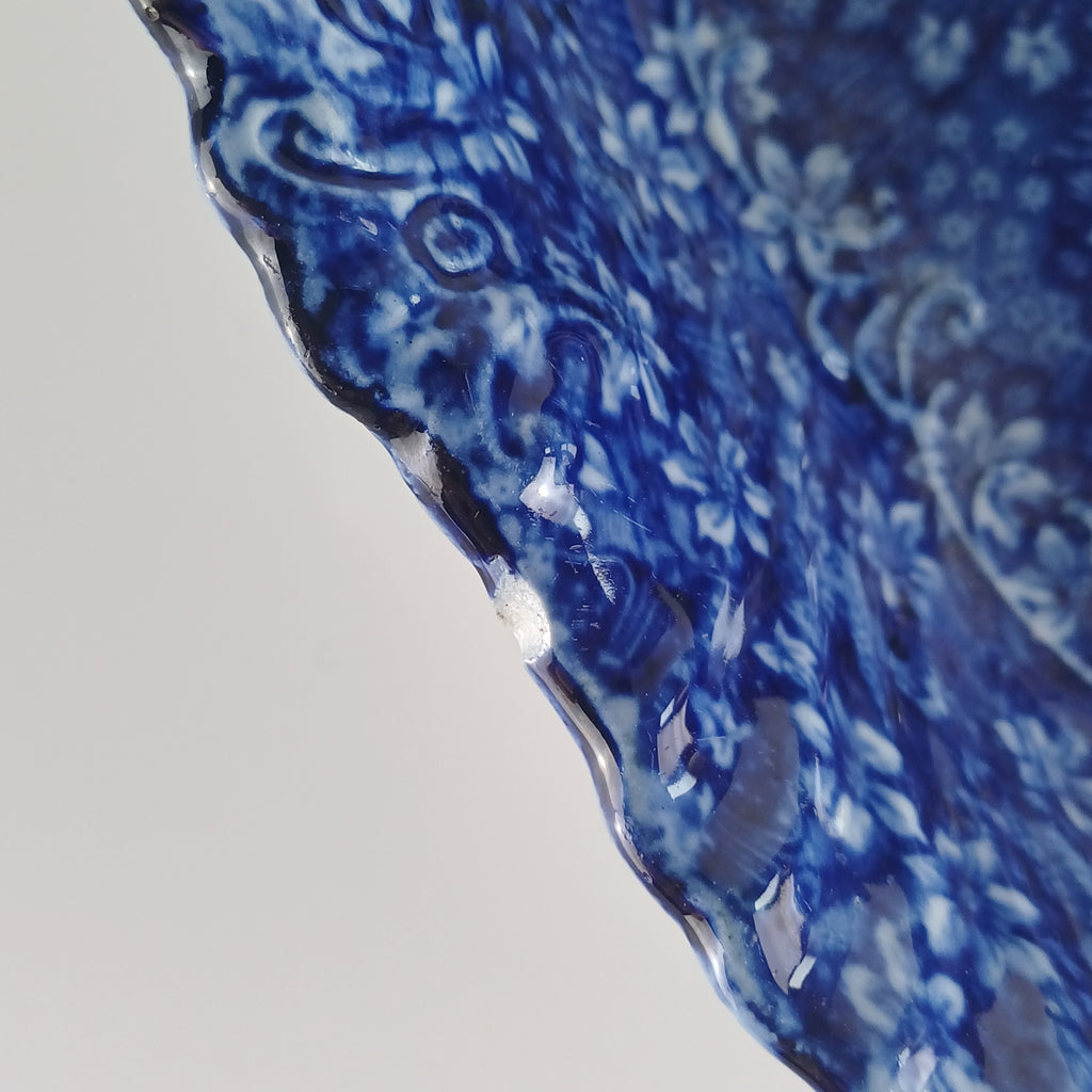 Large Flow Blue “Portrait” Platter – Empire Co 1912