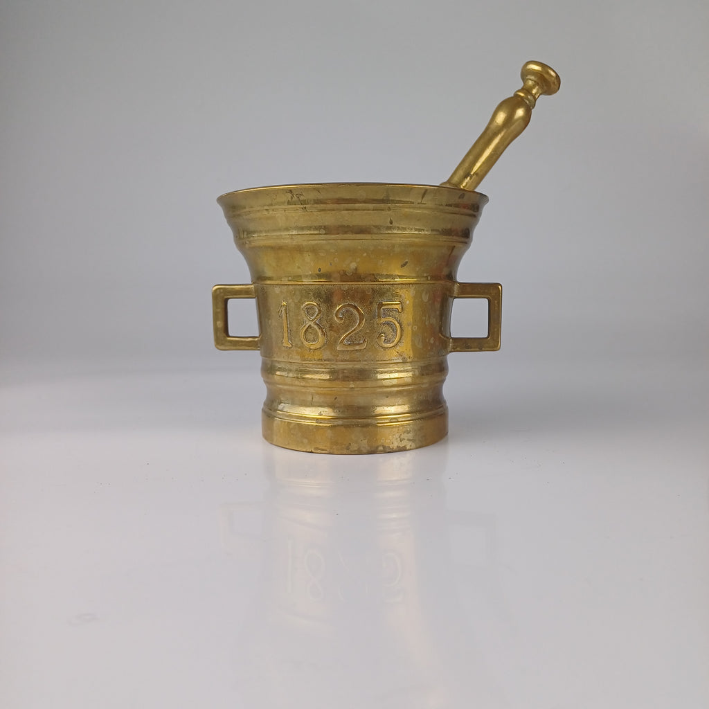 1825 Brass Apothecary Pestle and Mortar