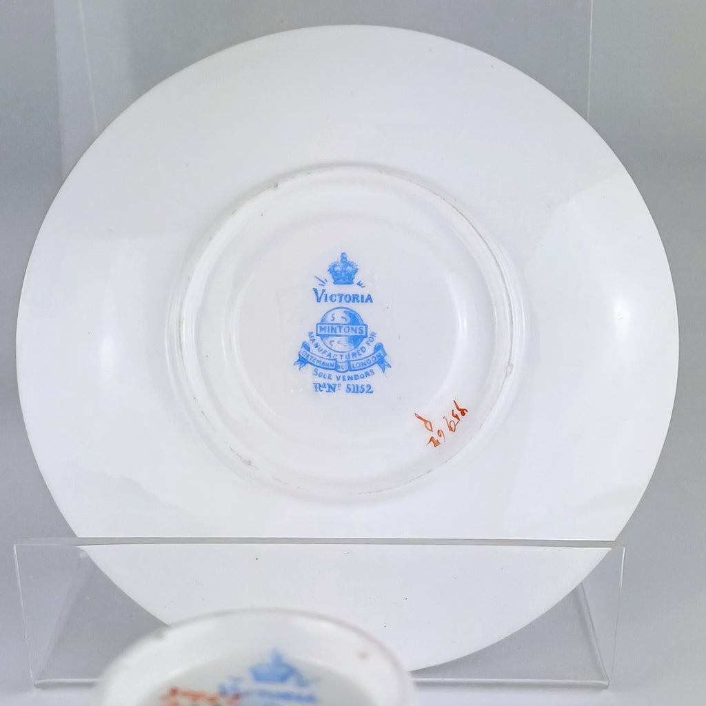 Exquisite Mintons "Victoria" Cup and Saucer Set 1886