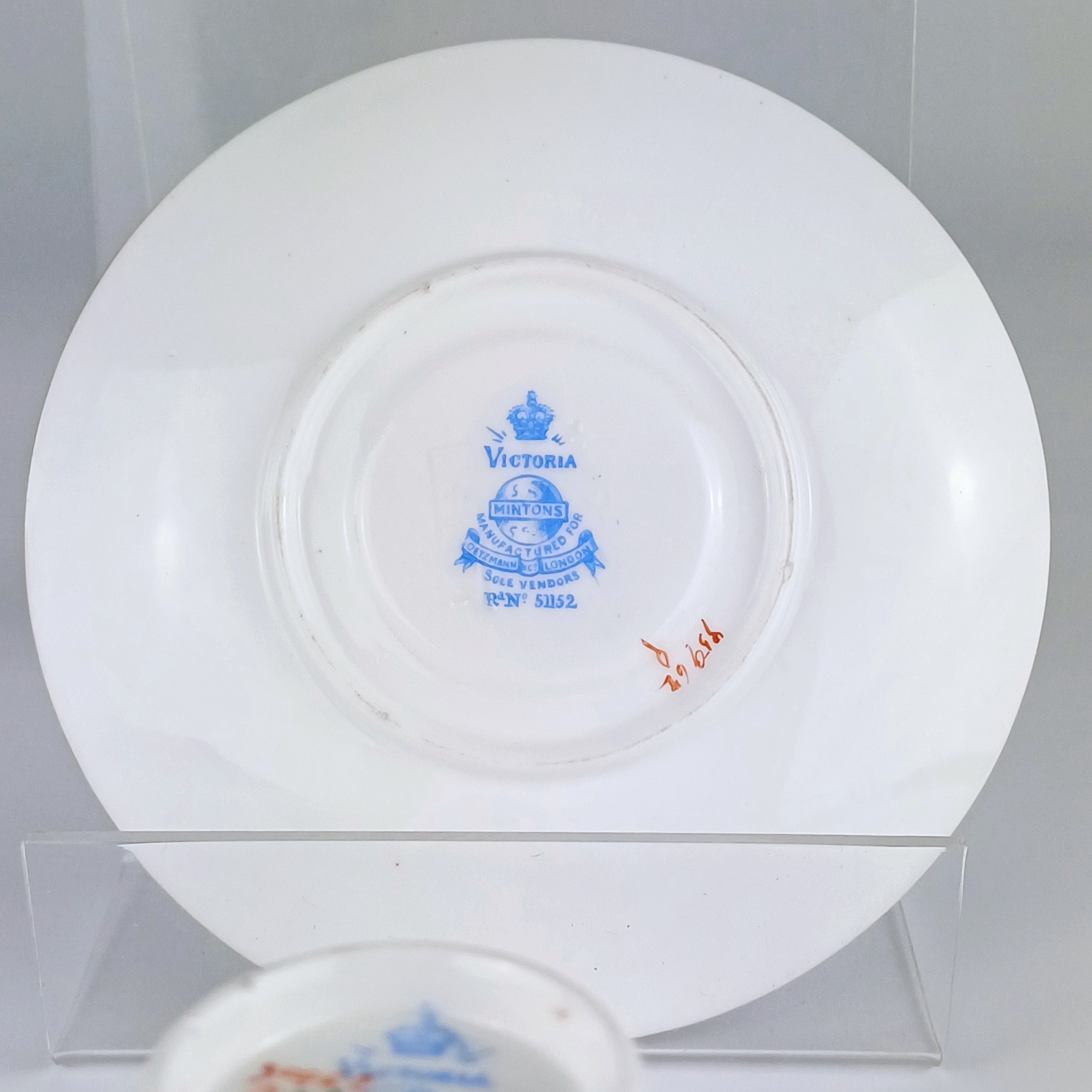 Exquisite Mintons "Victoria" Cup and Saucer Set 1886