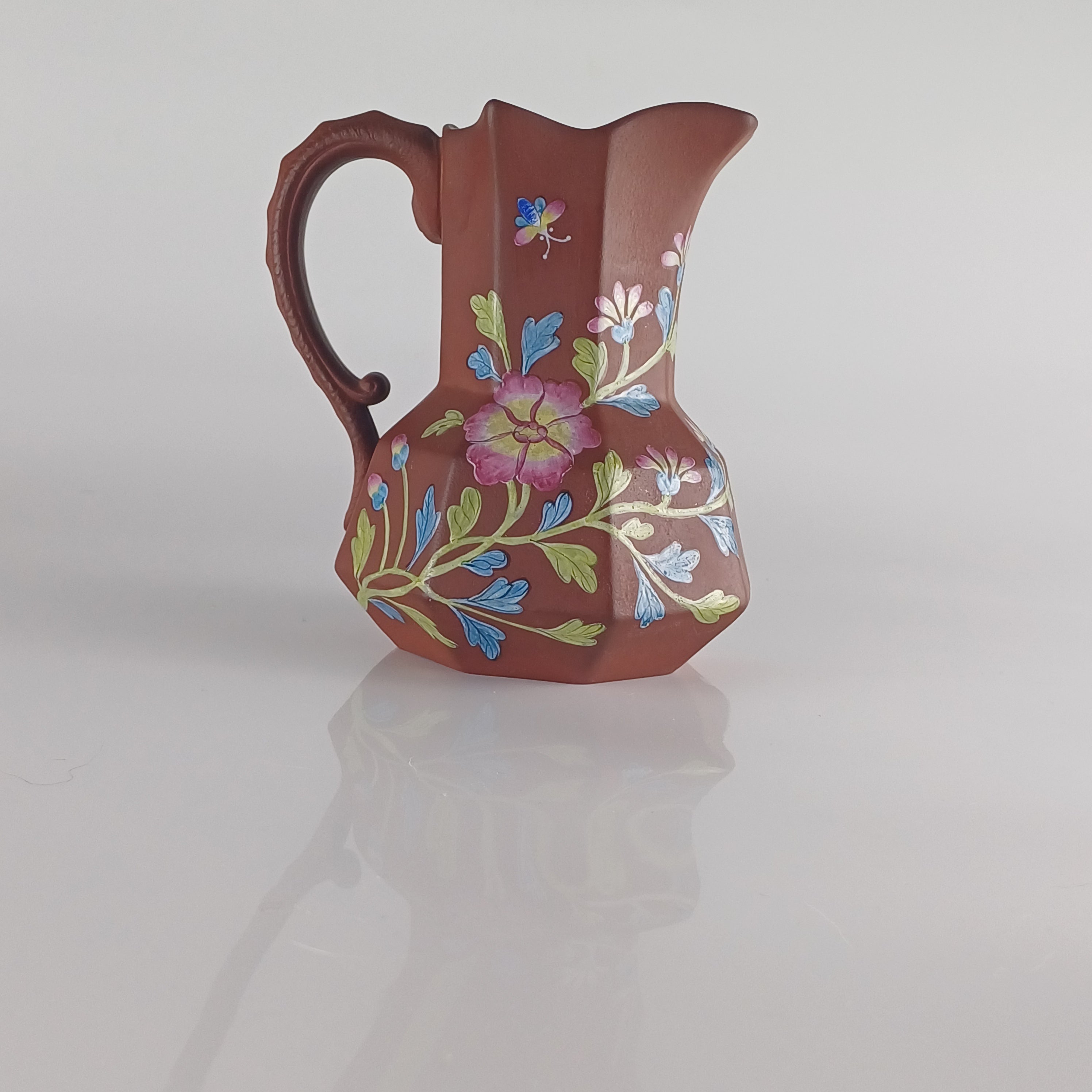 Spode Rosso Antico Terracotta Early C19th Hand Painted Hydra Jug