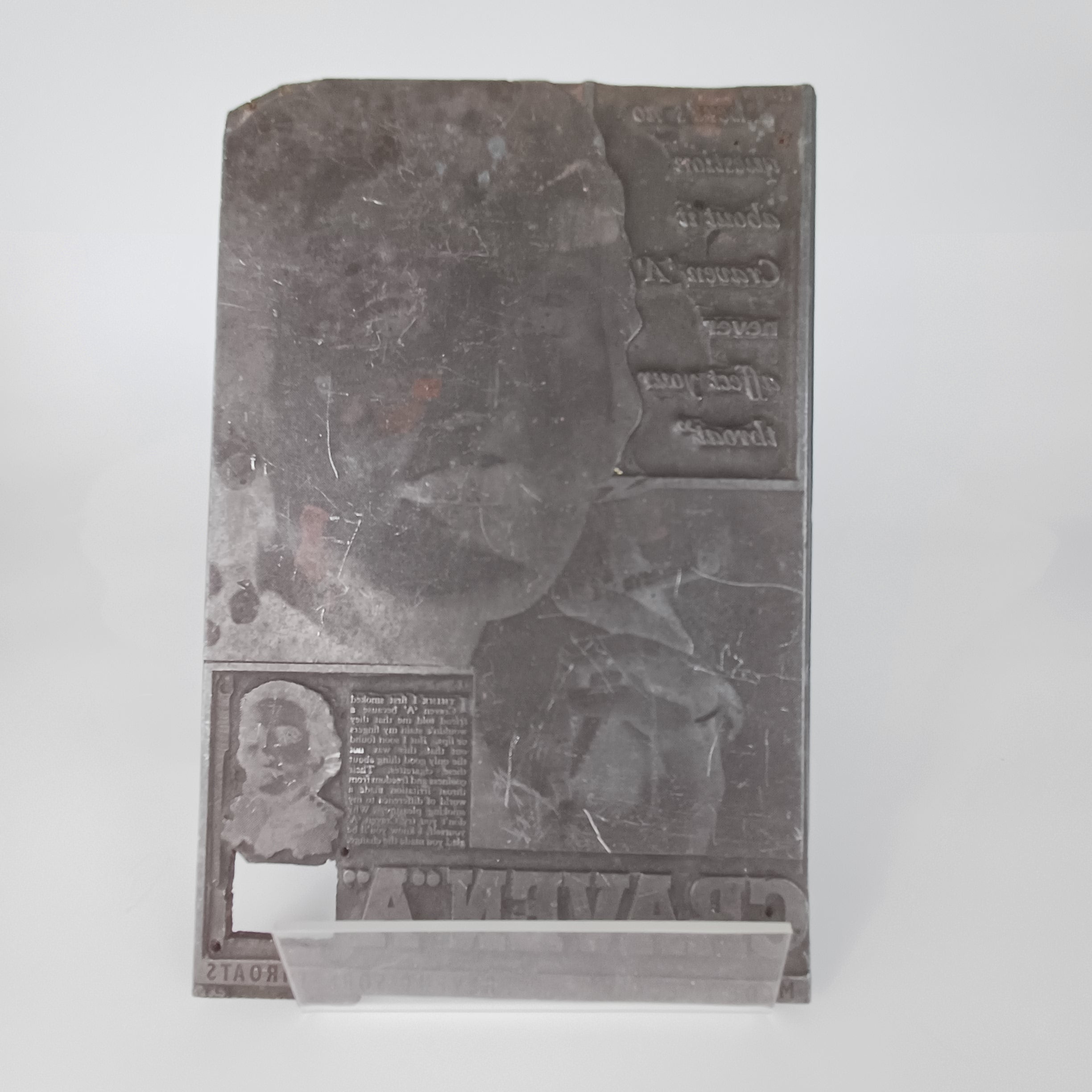 Sunday Pictorial "Craven A" Cigarettes Printing Plate